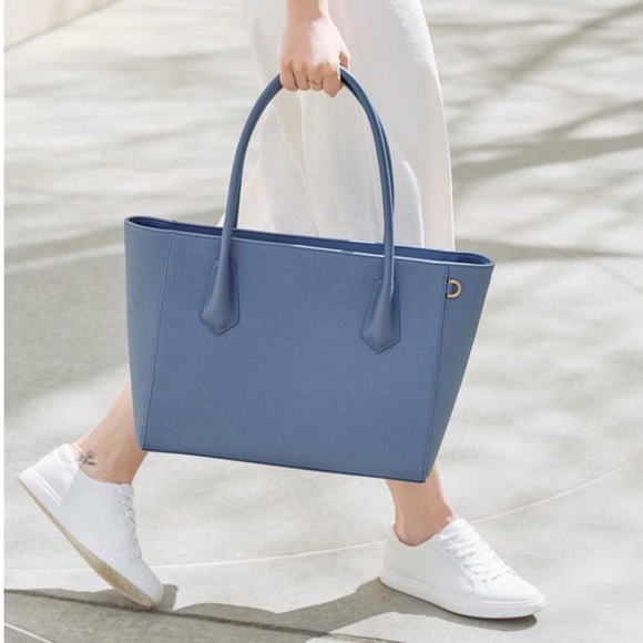 Dagne Dover Signature Tote Bag in Ash Blue - Picture 6 of 13